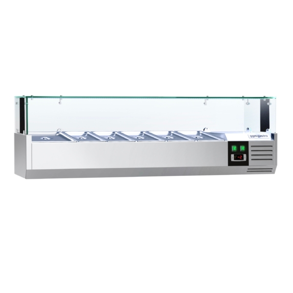 Vitrine réfrigérée PREMIUM avec lumière LED - 1500x595mm - 5x GN 1/5 + 1x GN 1/2