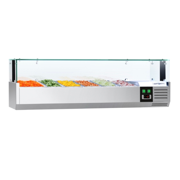 Vitrine réfrigérée PREMIUM avec lumière LED - 1500x595mm - 5x GN 1/5 + 1x GN 1/2