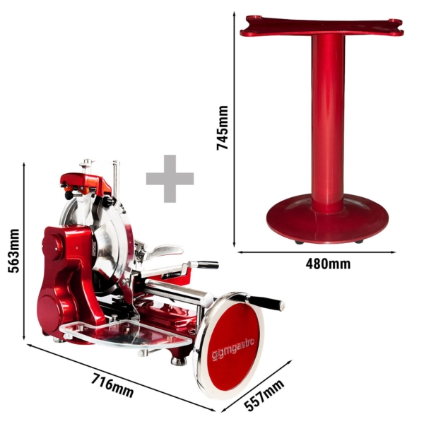 Machine à volant d'inertie - Couteaux : Ø 300mm - Rouge - Châssis inclus