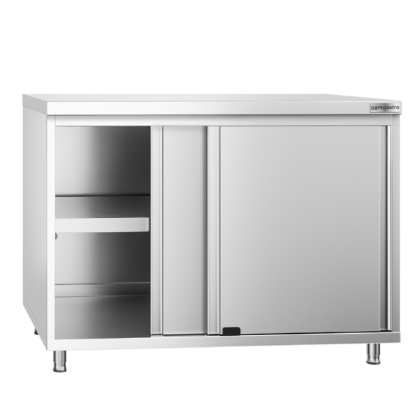 Armoire de travail en inox PREMIUM - 1000x800mm - avec porte coulissante sans rebord