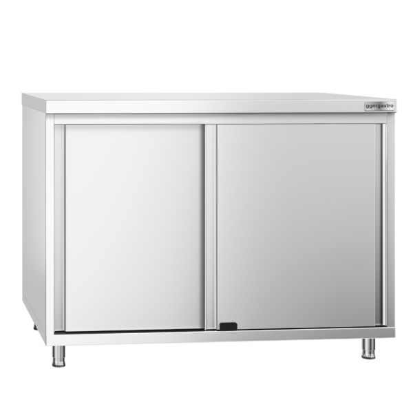 Armoire de travail en inox PREMIUM - 1000x800mm - avec porte coulissante sans rebord