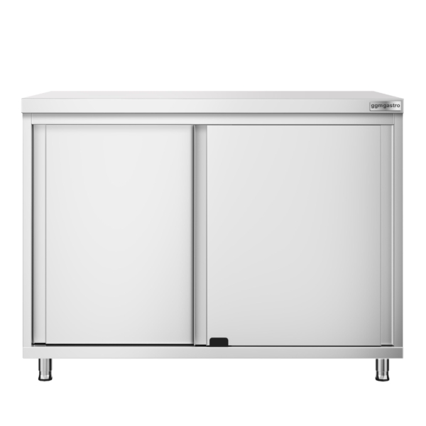 Armoire de travail en inox PREMIUM - 1000x800mm - avec porte coulissante sans rebord