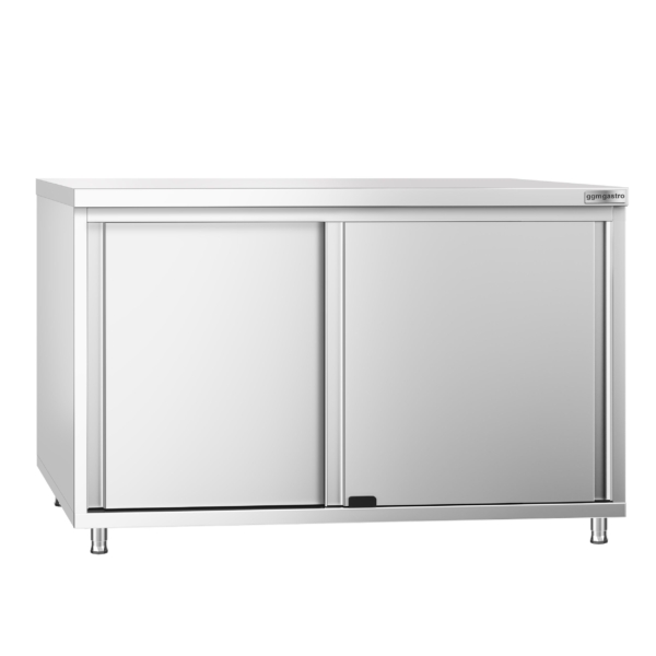 Armoire de travail en inox PREMIUM - 1200x800mm - avec porte coulissante sans rebord