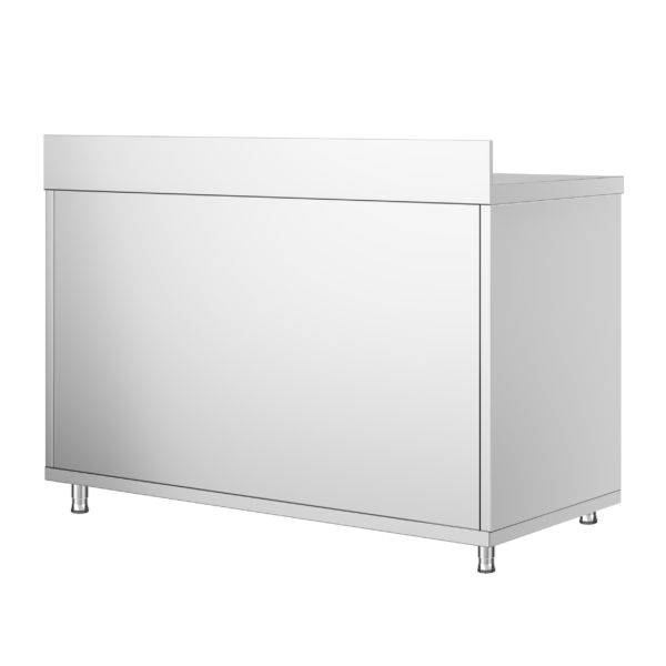 Armoire de travail en inox PREMIUM - 1200x800mm - avec porte coulissante & rebord