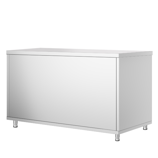 Armoire de travail en inox PREMIUM - 1400x800mm - avec porte coulissante sans rebord