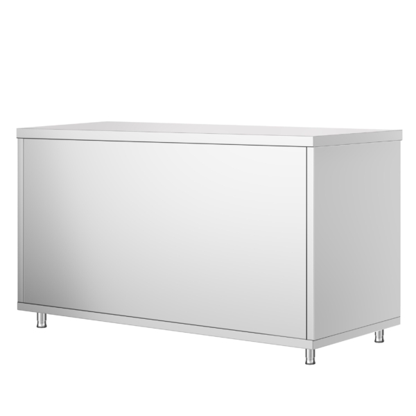 Armoire de travail en inox PREMIUM - 1600x600mm - avec porte coulissante sans rebord