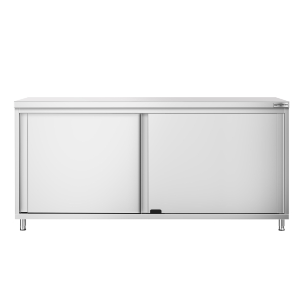 Armoire de travail en inox PREMIUM - 1800x800mm - avec porte coulissante sans rebord