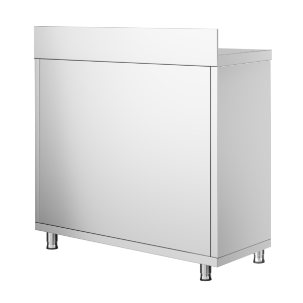 Armoire de travail en inox PREMIUM - 800x600mm - avec porte battante & rebord