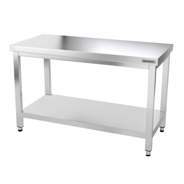 Table de travail en inox PREMIUM - 1000x600mm - avec fond de base sans rebord