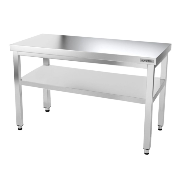 Table de travail en inox PREMIUM - 1000x600mm - avec fond de base sans rebord