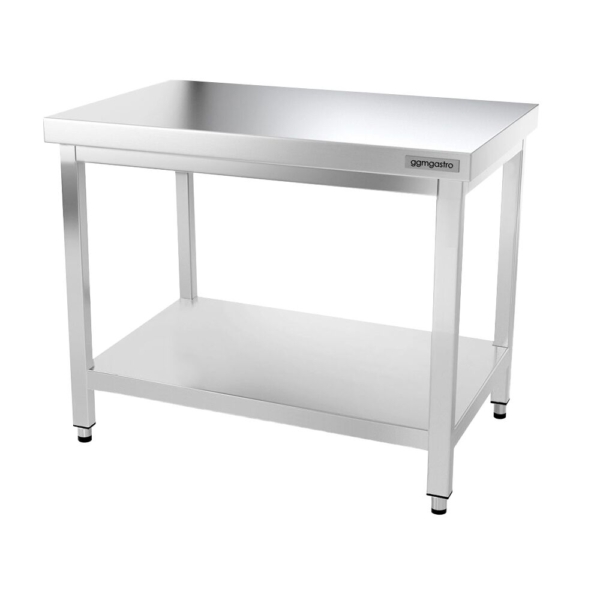 Table de travail inox PREMIUM - 1000x700mm - avec fond de base sans rebord