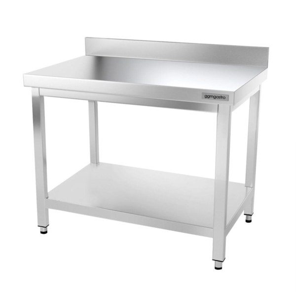 Table de travail en inox PREMIUM - 1000x800mm - avec fond de base & rebord