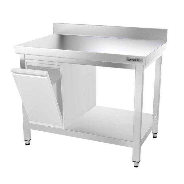 Table de travail en inox PREMIUM - 1000x800mm - avec fond de base & rebord