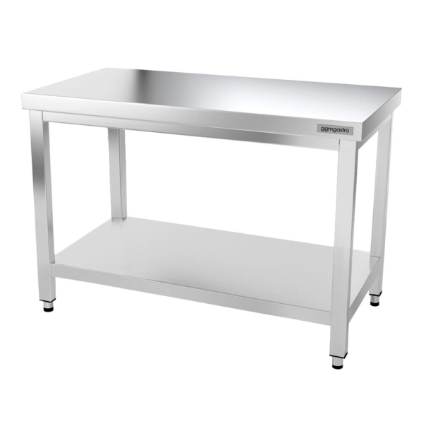 Table de travail inox PREMIUM - 1200x700mm - avec fond de base sans rebord