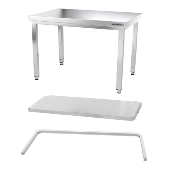 Table de travail en inox PREMIUM - 1200x600mm - avec fond de base & entretoise