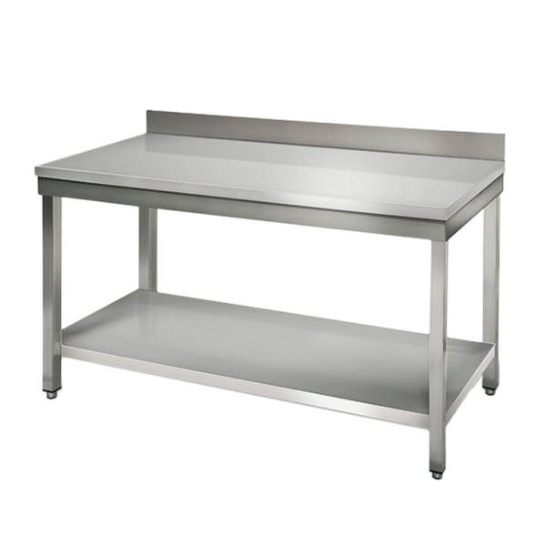 Table de travail en inox ECO - 1200x700mm - avec fond de base & rebord