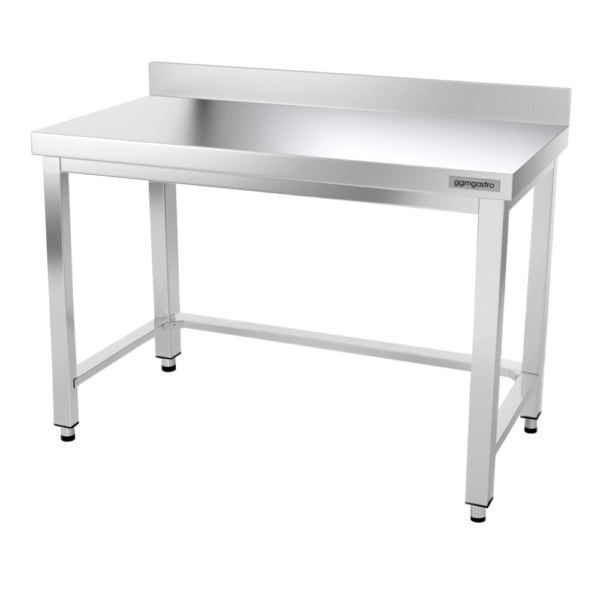 Table de travail en inox PREMIUM - 1200x800mm - avec fond de base, rebord & entretoise