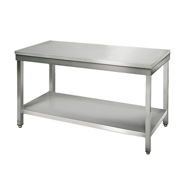 Table de travail en inox ECO - 1400x600mm - avec fond de base sans rebord