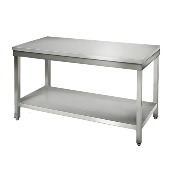 Table de travail en inox ECO - 1500x600mm - avec fond de base sans rebord