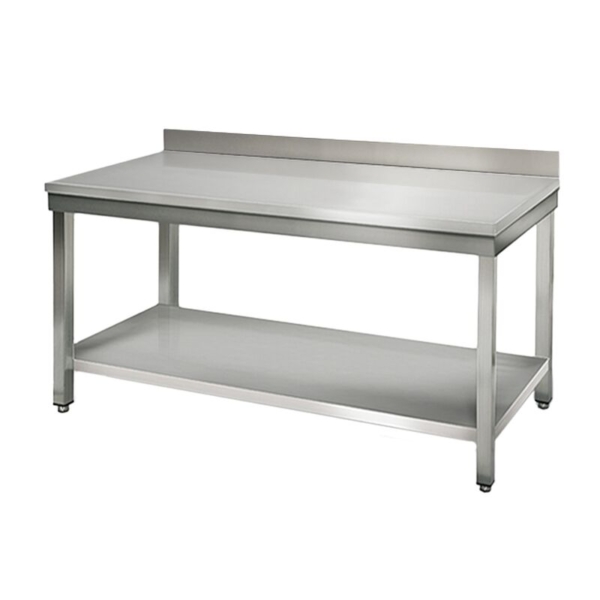 Table de travail en inox ECO - 1500x600mm - avec fond de base & rebord