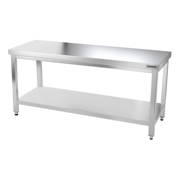 Table de travail en inox PREMIUM - 1500x800mm - avec fond de base sans rebord