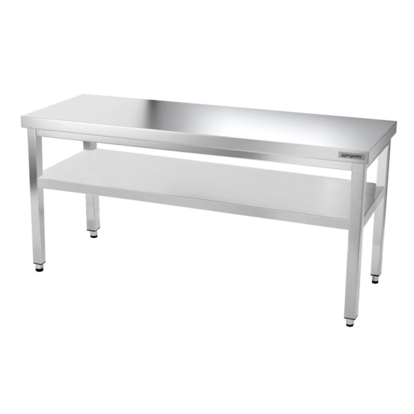 Table de travail en inox PREMIUM - 1500x800mm - avec fond de base sans rebord