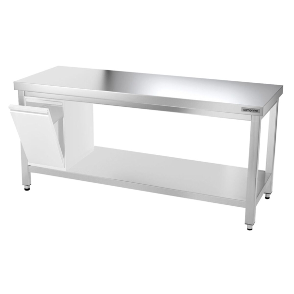 Table de travail en inox PREMIUM - 1500x800mm - avec fond de base sans rebord