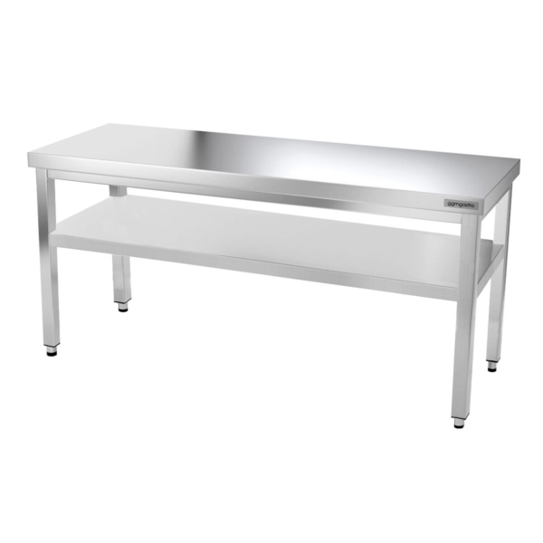 Table de travail en inox PREMIUM - 1600x600mm - avec fond sans rebord