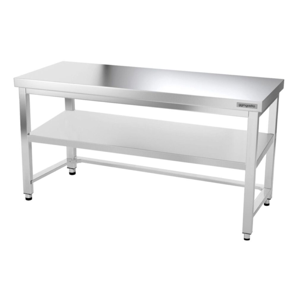 Table de travail en inox PREMIUM - 1600x800mm - avec fond de base & entretoise