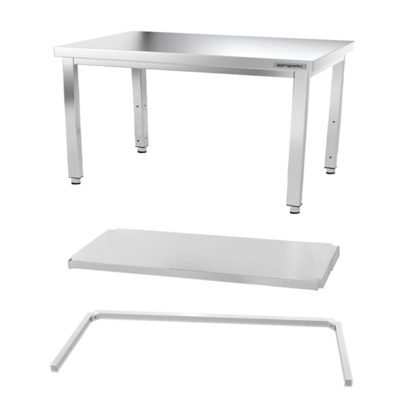 Table de travail en inox PREMIUM - 1600x800mm - avec fond de base & entretoise