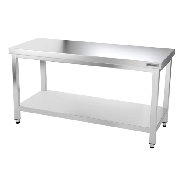 Table de travail en inox PREMIUM - 1600x800mm - avec fond de base & entretoise