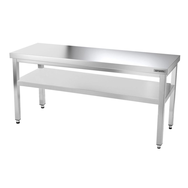 Table de travail inox PREMIUM - 1800x700mm - avec fond de base sans rebord