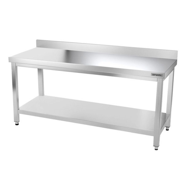 Table de travail en inox PREMIUM - 1800x700mm - avec fond de base & rebord