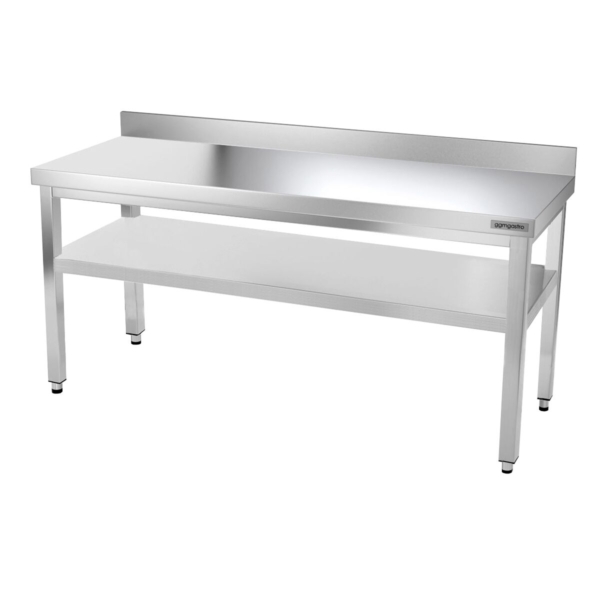 Table de travail en inox PREMIUM - 1800x700mm - avec fond de base & rebord