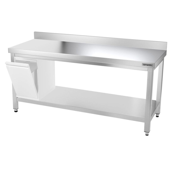 Table de travail en inox PREMIUM - 1800x700mm - avec fond de base & rebord