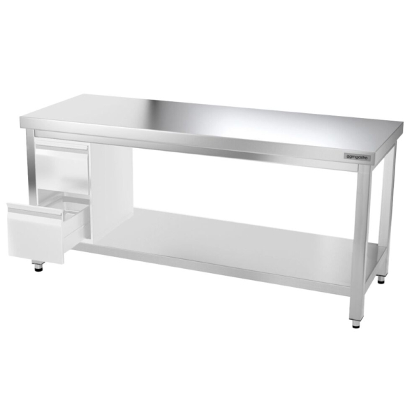 Table de travail en inox PREMIUM - 1800x800mm - avec fond de base & entretoise