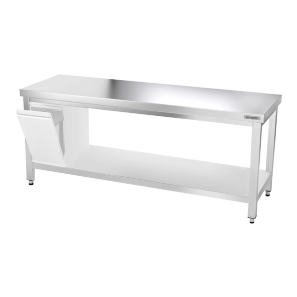 Table de travail en inox PREMIUM - 2000x600mm - avec fond de base sans rebord