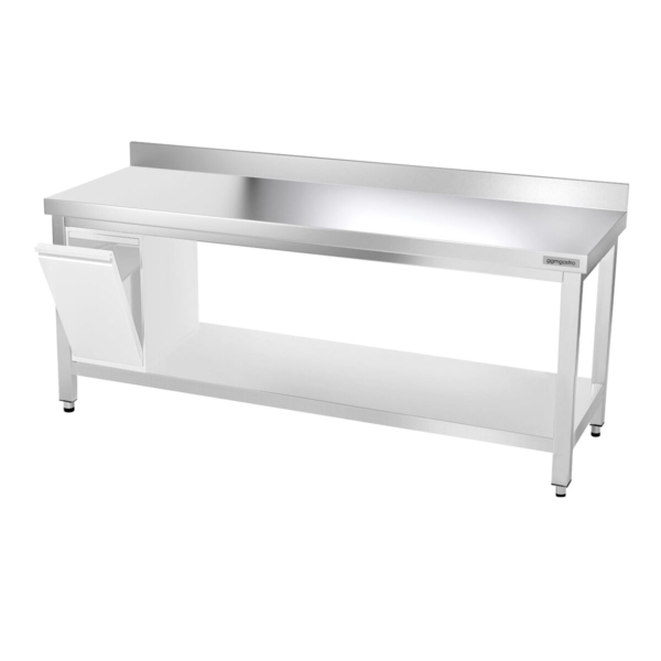 Table de travail en inox PREMIUM - 2000x600mm - avec fond de base & rebord