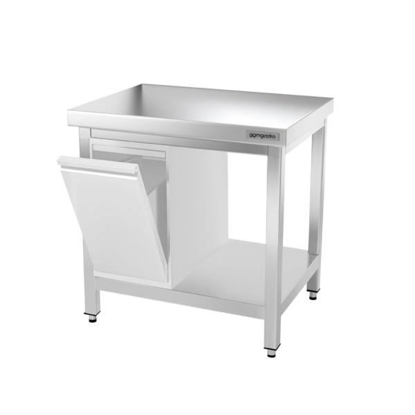 Table de travail en inox PREMIUM - 600x600mm - avec fond de base sans rebord