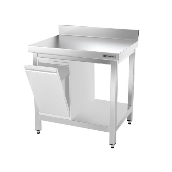 Table de travail en inox PREMIUM - 600x600mm - avec fond de base & rebord