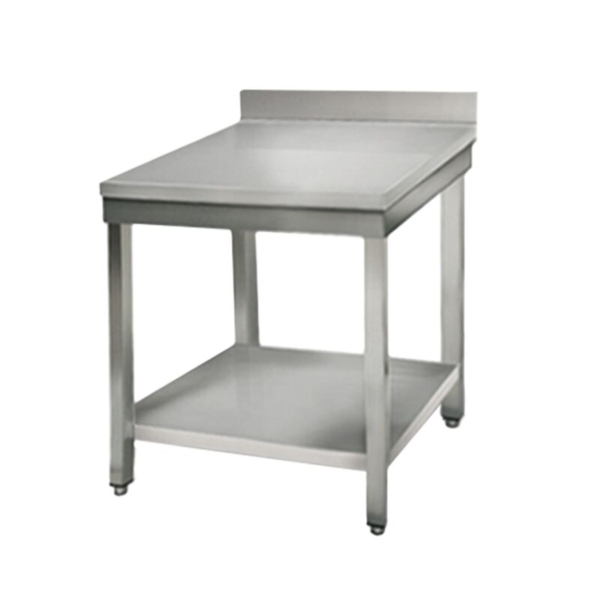 Table de travail en inox ECO - 600x600mm - avec fond et rebord