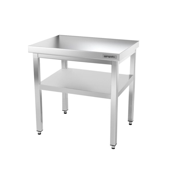 Table de travail en inox PREMIUM - 600x700mm - avec fond de base sans rebord