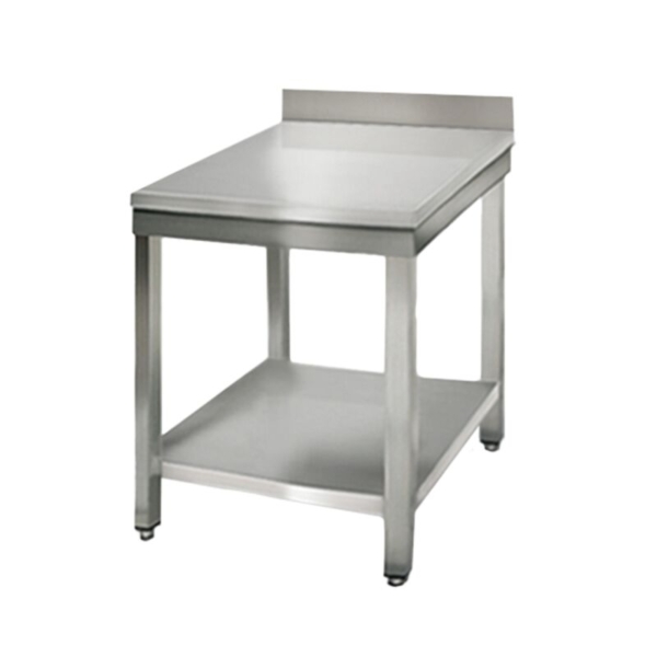 Table de travail en inox ECO - 600x700mm - avec fond de base & rebord