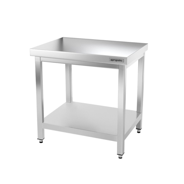 Table de travail en inox PREMIUM - 700x600mm - avec fond de base sans rebord