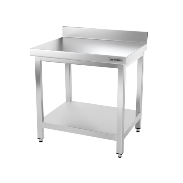 Table de travail en inox PREMIUM - 700x600mm - avec fond de base & rebord