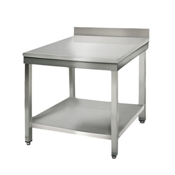 Table de travail en inox ECO - 800x700mm - avec fond de base & rebord