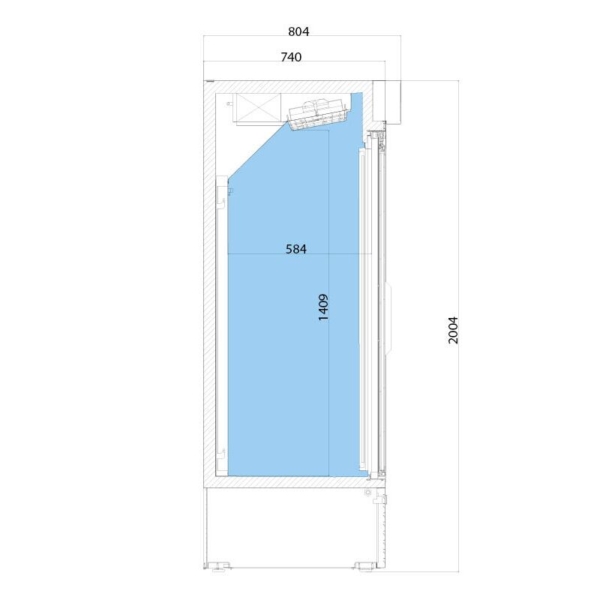 Réfrigérateur à boissons - 2030 litres - 3 portes coulissantes en verre & Présentoir publicitaire