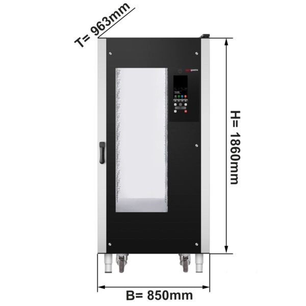 Four mixte à vapeur pour boulangerie 16x EN 60x40 avec support