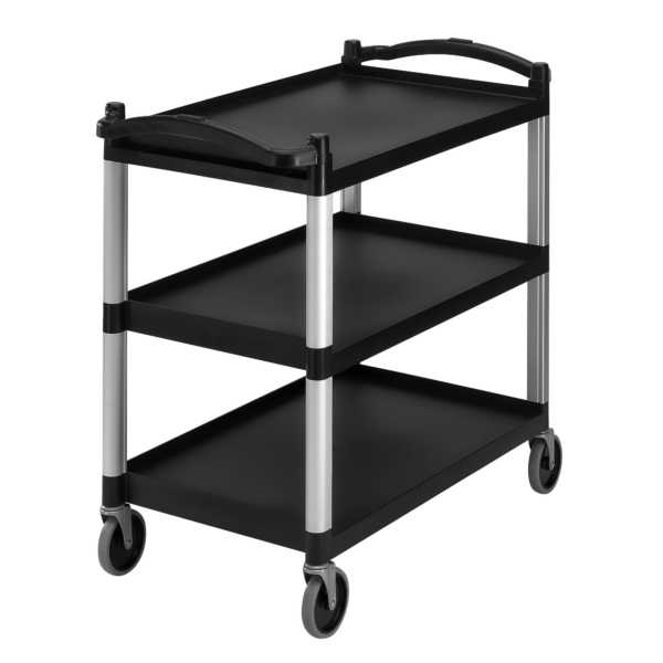 CAMBRO | Chariot de service en polypropylène - 539 x 400 mm - avec 3 étagères - Noir