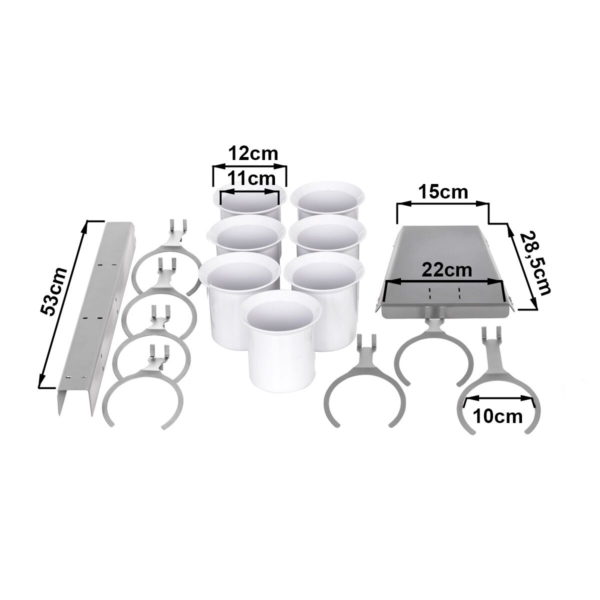 Range-couverts - avec 7 compartiments - Chrome